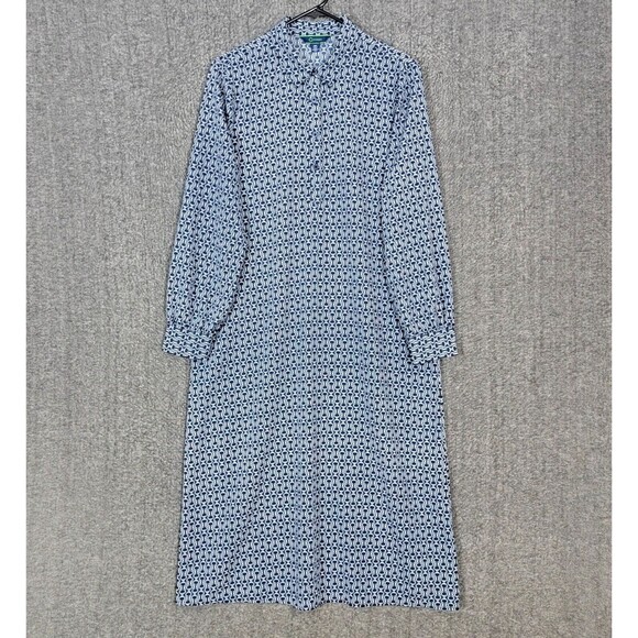 C Wonder by Christian Siriano Dress Womens Medium Blue White Long Sleeve Midi - Picture 1 of 13